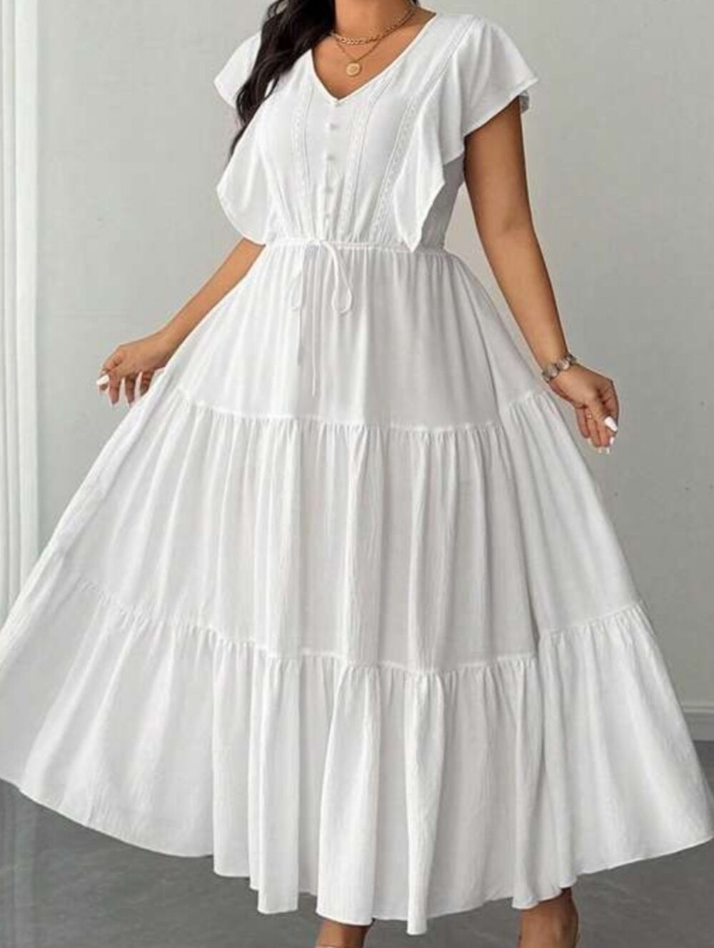 Plus Size Ruffle Sleeve Maxi Dress NWT